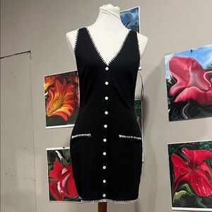 Hello Molly Black and White Button Dress